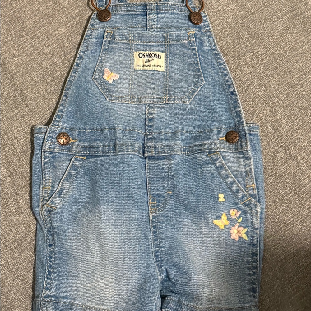 OshKosh B'gosh Light Blue Overalls with Butterfly Embroidery